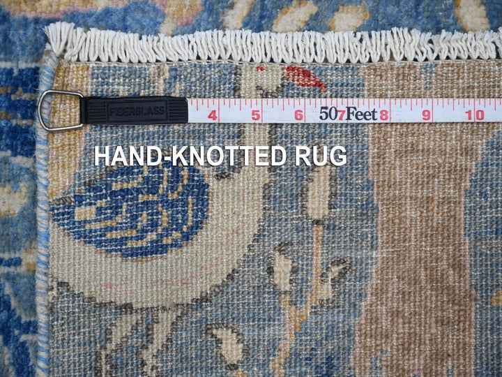 2'6" x 9'9" New Hand Knotted Blue Wool Runner Oriental Rug - MOA10289067