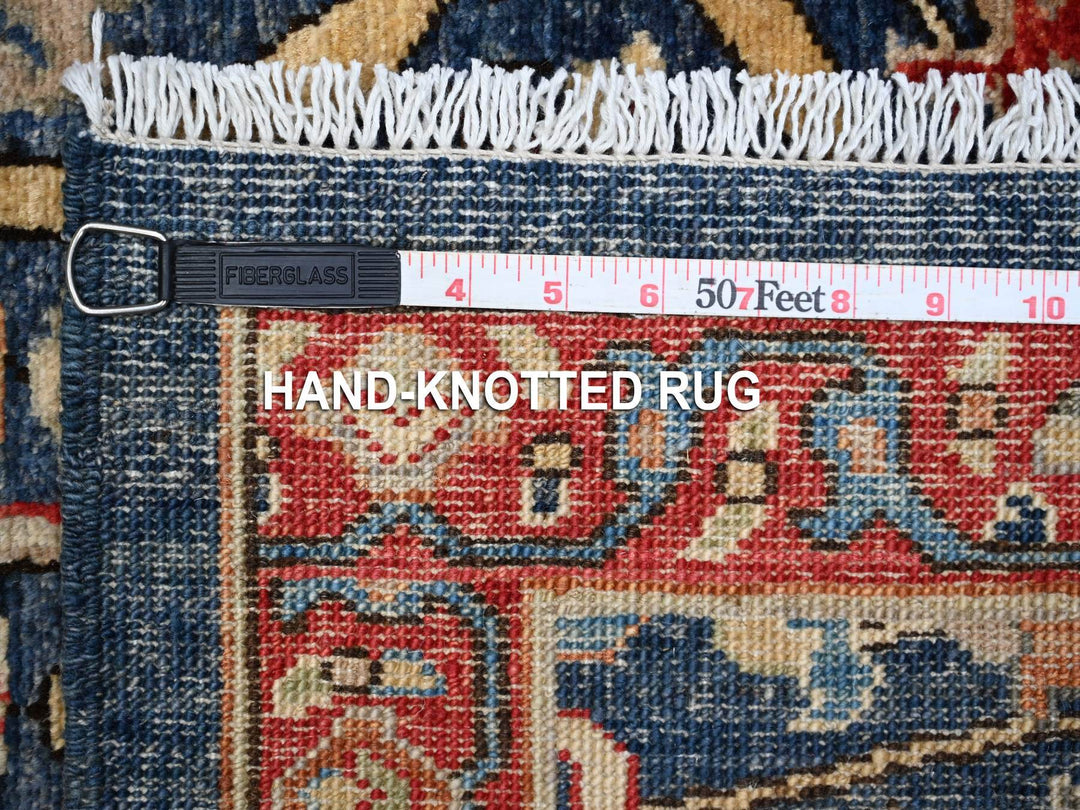 3'2" x 19'5" New Hand Knotted Blue Wool Runner Oriental Rug - MOA10289077