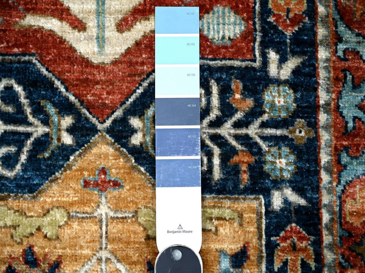 2'6" x 5'11" New Hand Knotted Blue Wool Runner Oriental Rug - MOA10289078