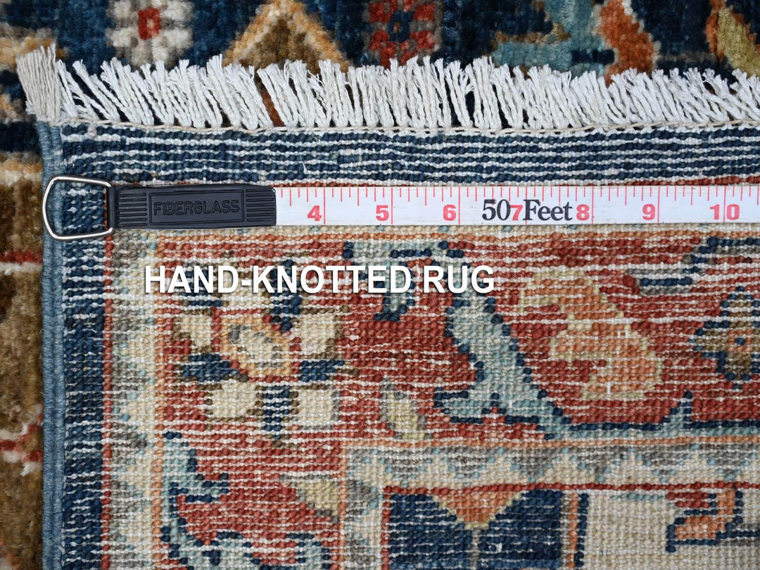 2'6" x 5'11" New Hand Knotted Blue Wool Runner Oriental Rug - MOA10289078