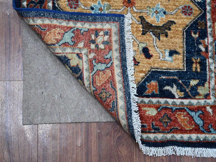 2'6" x 8'1" New Hand Knotted Blue Wool Runner Oriental Rug - MOA10289080