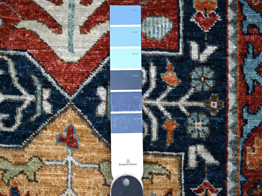 2'6" x 8'1" New Hand Knotted Blue Wool Runner Oriental Rug - MOA10289080