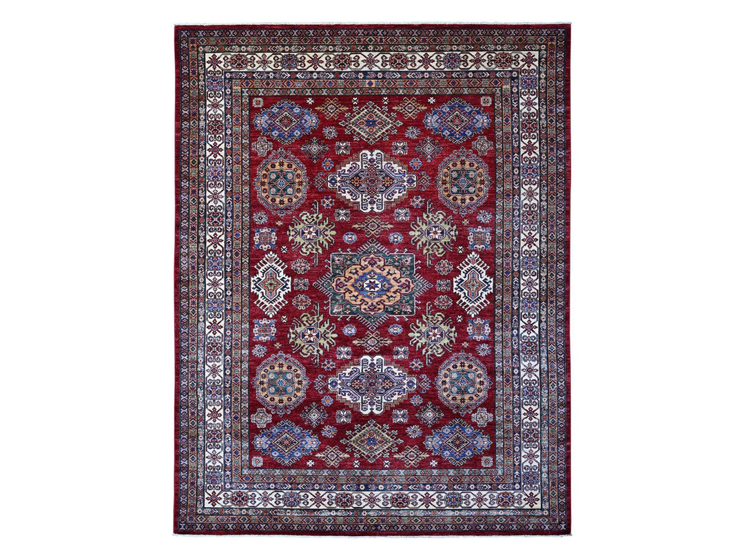 7'10" x 10'8" New Hand Knotted Red Wool Rectangle Oriental Rug - MOA10289088