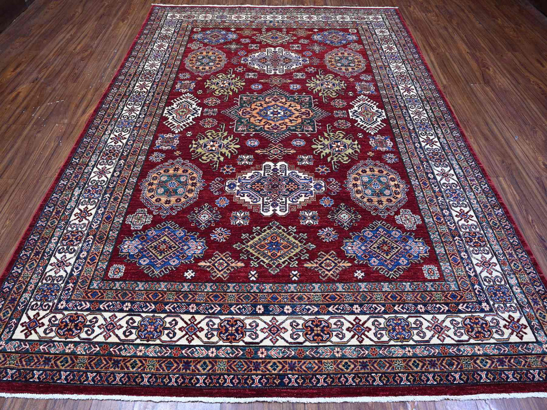 7'10" x 10'8" New Hand Knotted Red Wool Rectangle Oriental Rug - MOA10289088
