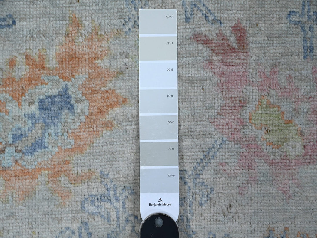 2'10" x 15'10" New Hand Knotted Grey Wool Runner Oriental Rug - MOA10289097