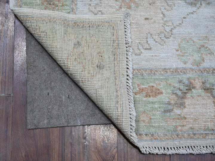 2'9" x 15'4" New Hand Knotted Grey Wool Runner Oriental Rug - MOA10289101