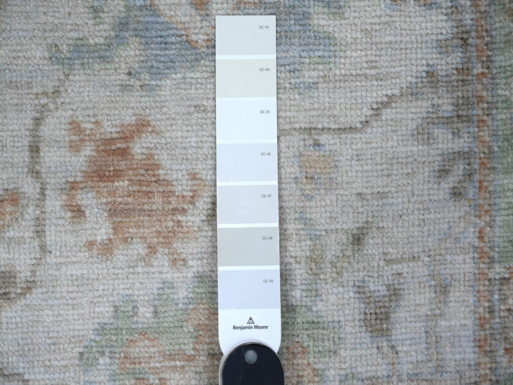 2'9" x 15'4" New Hand Knotted Grey Wool Runner Oriental Rug - MOA10289101