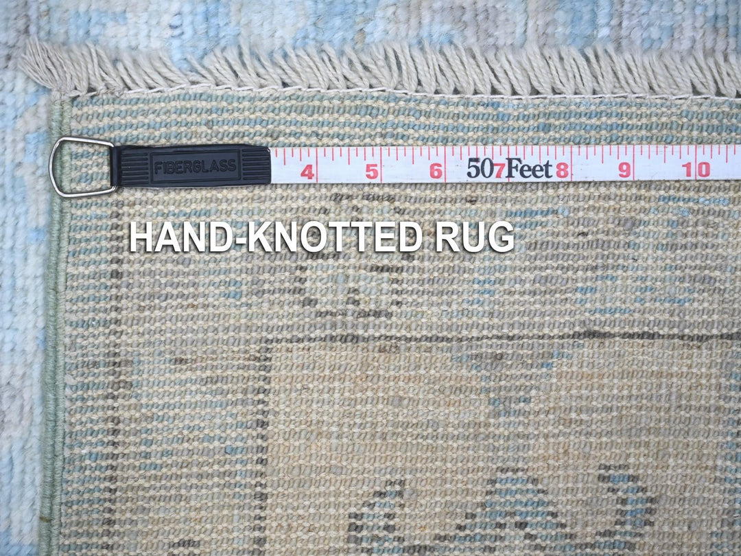 6'2" x 8'10" New Hand Knotted Blue Wool Rectangle Oriental Rug - MOA10289120