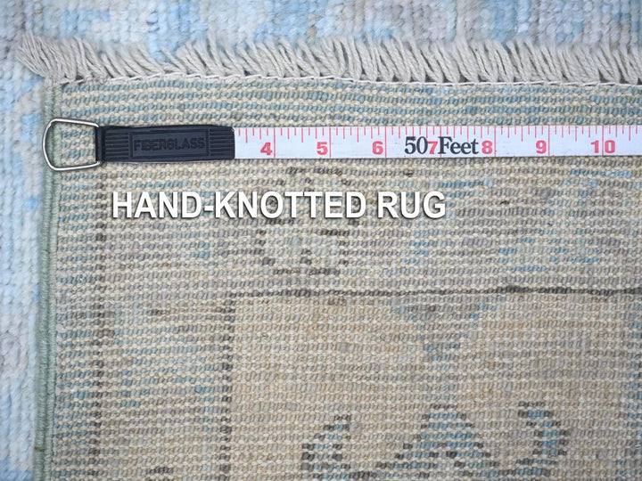 6'2" x 8'10" New Hand Knotted Blue Wool Rectangle Oriental Rug - MOA10289120