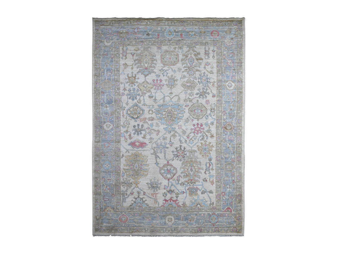 6'3" x 9'0" New Hand Knotted Grey Wool Rectangle Oriental Rug - MOA10289121