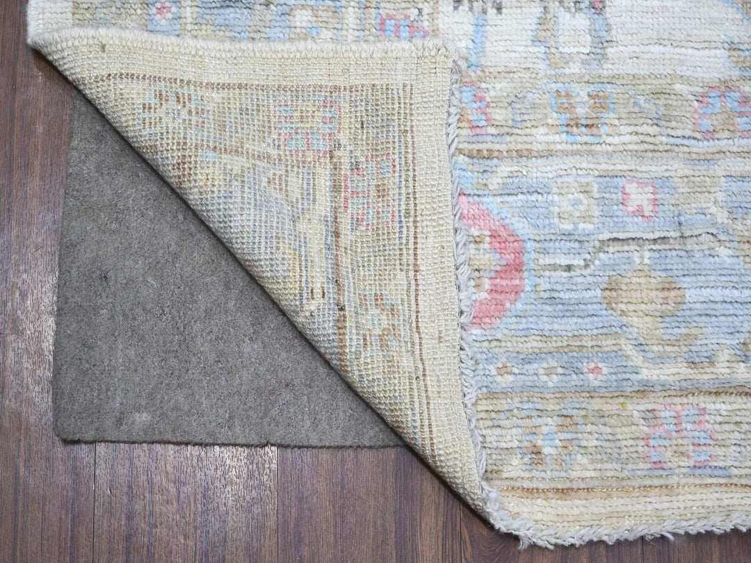 6'3" x 9'0" New Hand Knotted Grey Wool Rectangle Oriental Rug - MOA10289121