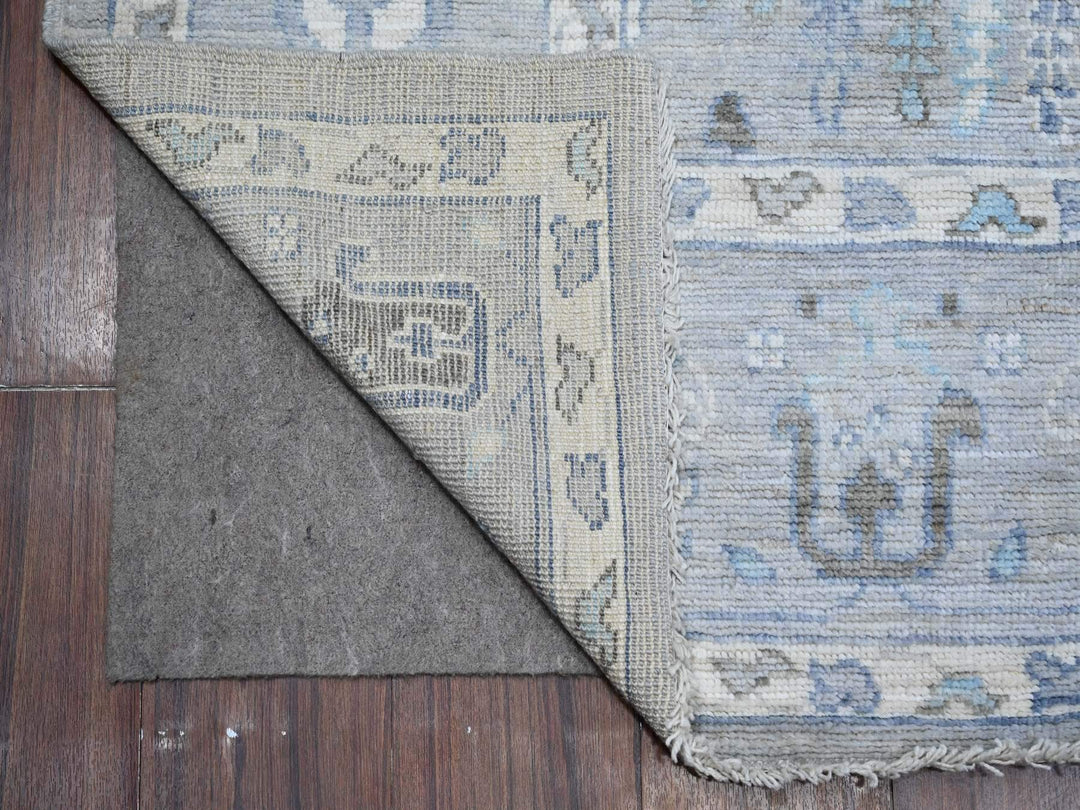 6'3" x 8'10" New Hand Knotted Grey Wool Rectangle Oriental Rug - MOA10289122