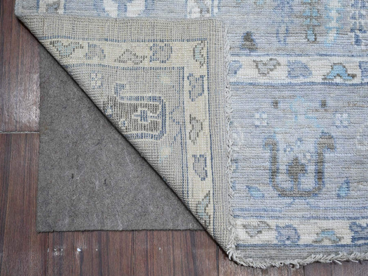 6'3" x 8'10" New Hand Knotted Grey Wool Rectangle Oriental Rug - MOA10289122