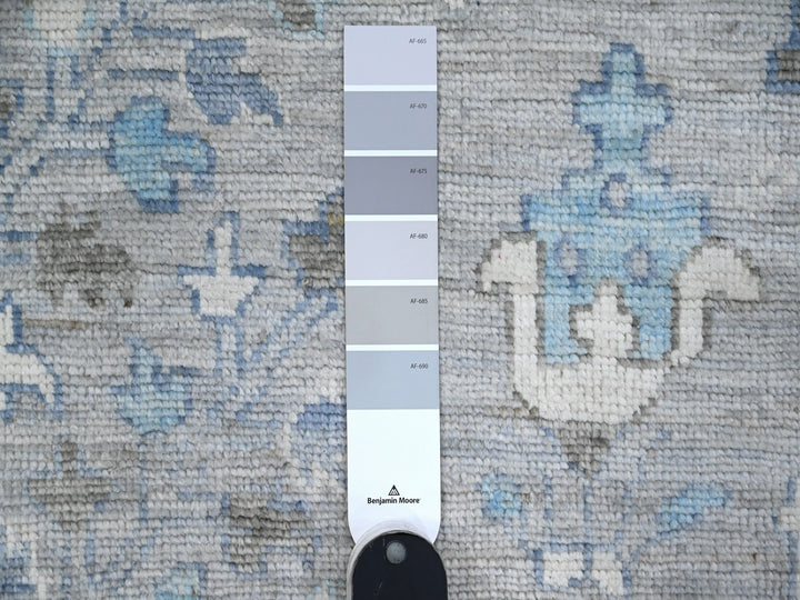 6'3" x 8'10" New Hand Knotted Grey Wool Rectangle Oriental Rug - MOA10289122
