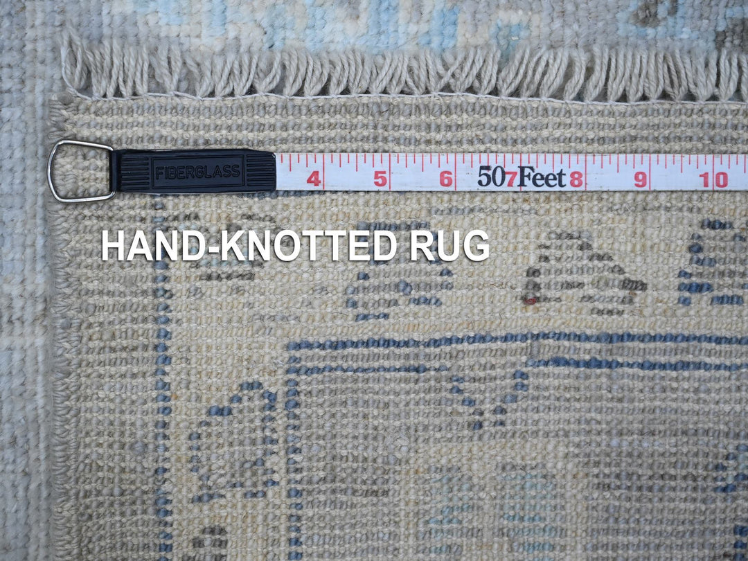 6'3" x 8'10" New Hand Knotted Grey Wool Rectangle Oriental Rug - MOA10289122