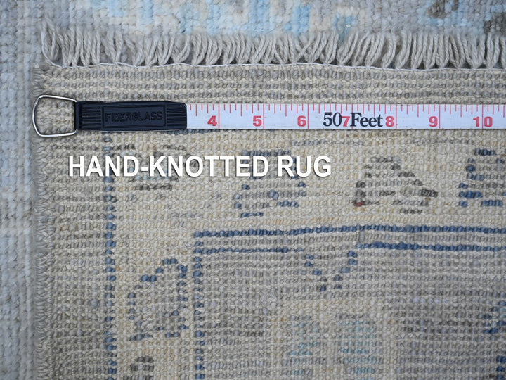 6'3" x 8'10" New Hand Knotted Grey Wool Rectangle Oriental Rug - MOA10289122