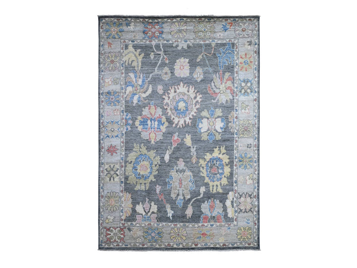 5'11" x 8'8" New Hand Knotted Grey Wool Rectangle Oriental Rug - MOA10289124