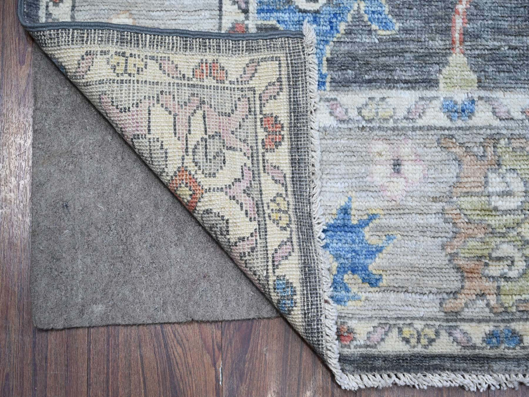 5'11" x 8'8" New Hand Knotted Grey Wool Rectangle Oriental Rug - MOA10289124