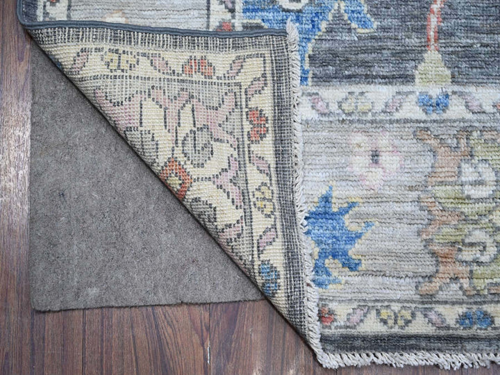 5'11" x 8'8" New Hand Knotted Grey Wool Rectangle Oriental Rug - MOA10289124