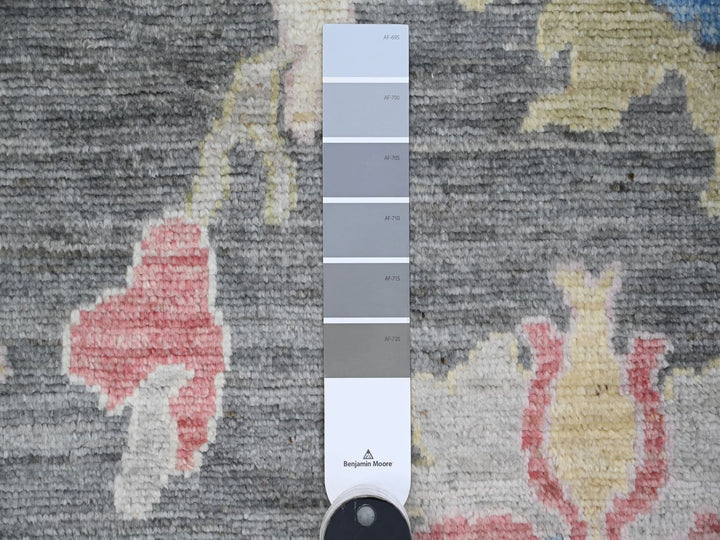 5'11" x 8'8" New Hand Knotted Grey Wool Rectangle Oriental Rug - MOA10289124