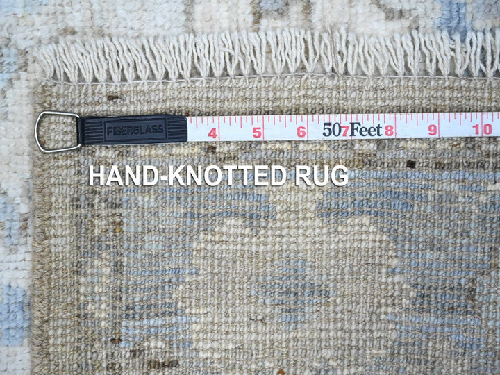 2'11" x 19'5" New Hand Knotted Blue Wool Runner Oriental Rug - MOA10289137
