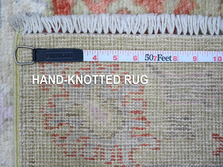 2'10" x 11'8" New Hand Knotted Green Wool Runner Oriental Rug - MOA10289139