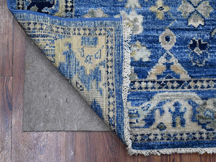 2'8" x 7'8" New Hand Knotted Blue Wool Runner Oriental Rug - MOA10289141