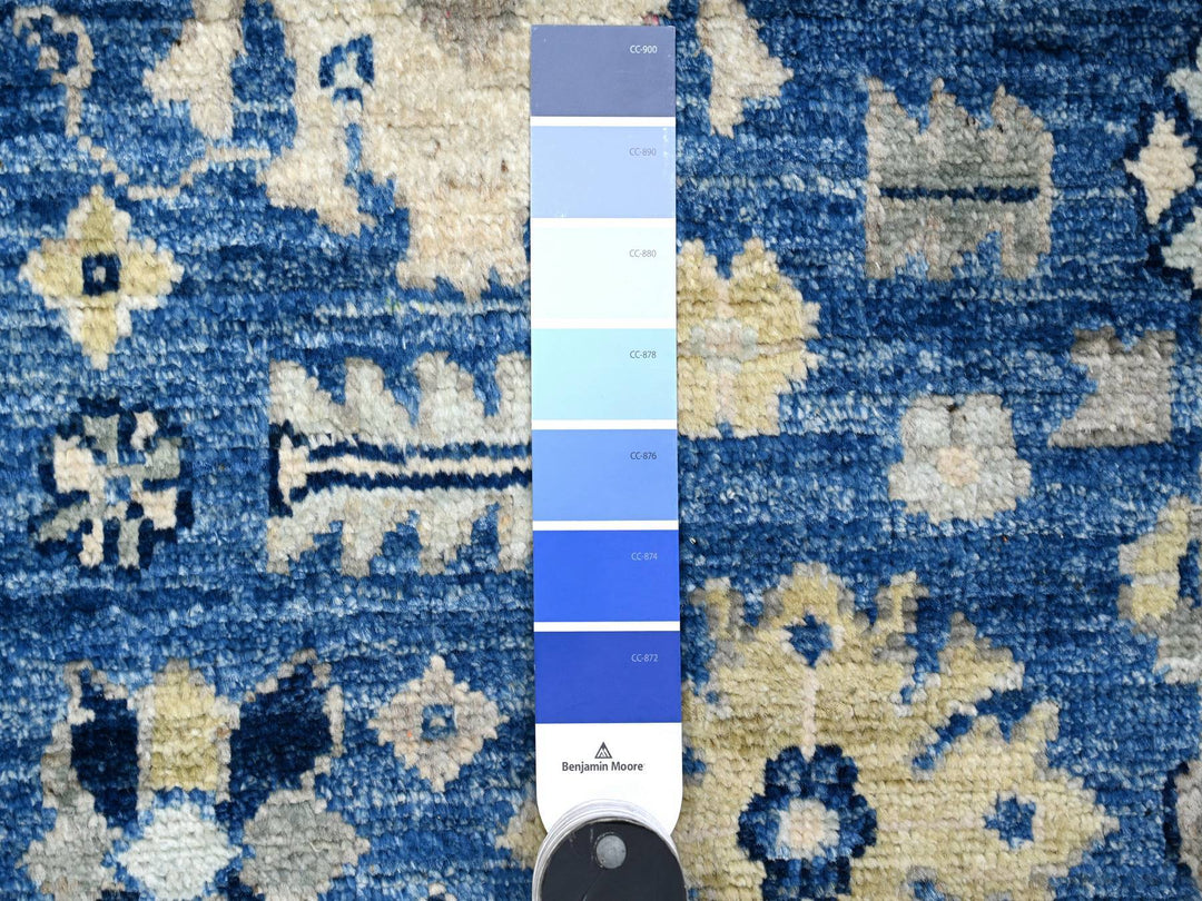 2'8" x 7'8" New Hand Knotted Blue Wool Runner Oriental Rug - MOA10289141