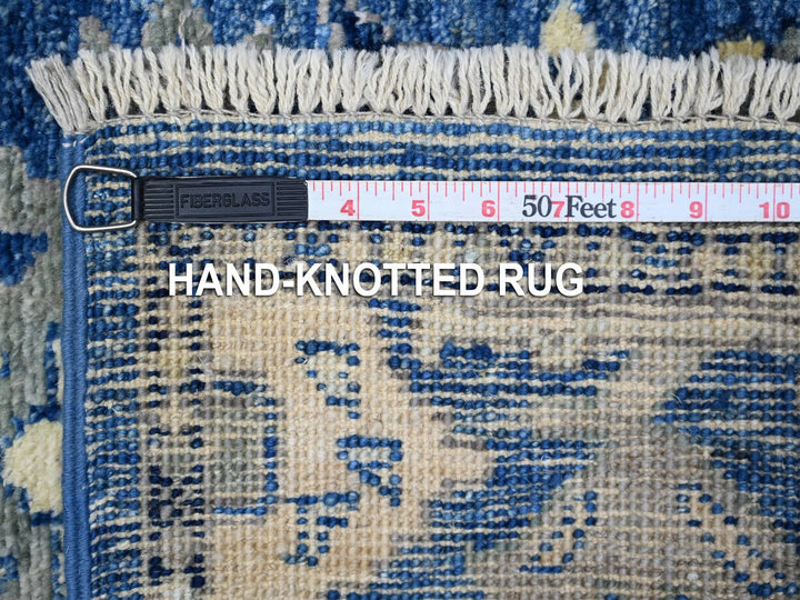 2'8" x 7'8" New Hand Knotted Blue Wool Runner Oriental Rug - MOA10289141