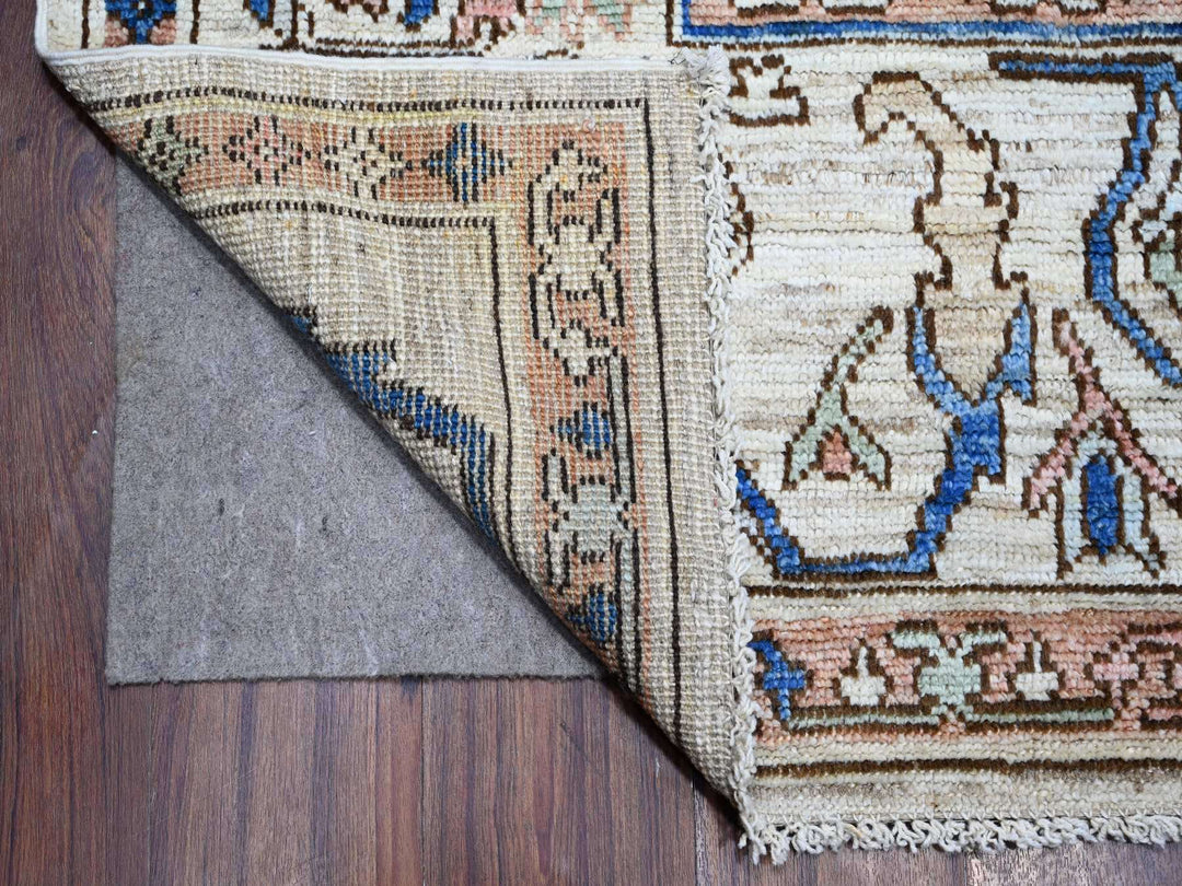 8'10" x 11'9" New Hand Knotted Grey Wool Rectangle Oriental Rug - MOA10289151