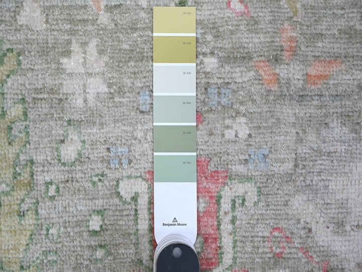 7'8" x 9'10" New Hand Knotted Green Wool Rectangle Oriental Rug - MOA10289155
