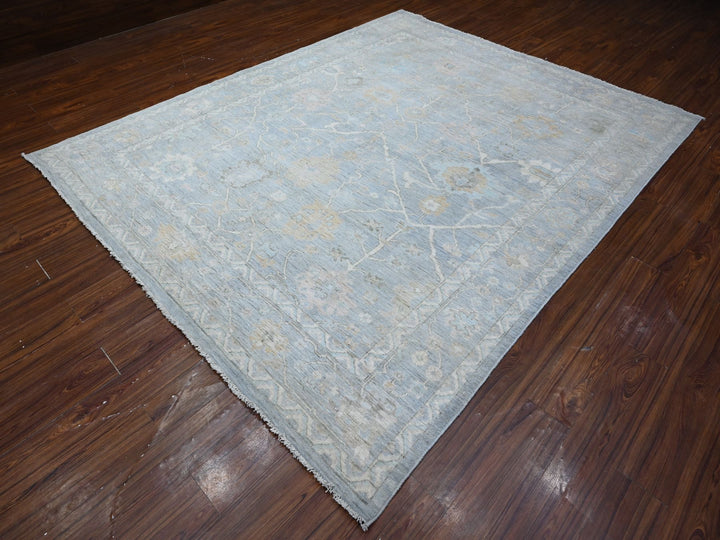 8'1" x 9'11" New Hand Knotted Grey Wool Rectangle Oriental Rug - MOA10289156