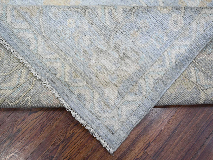 8'1" x 9'11" New Hand Knotted Grey Wool Rectangle Oriental Rug - MOA10289156