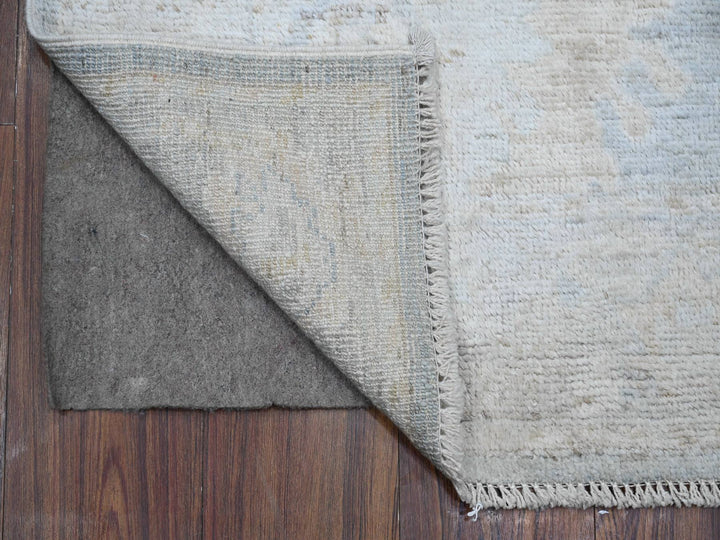2'9" x 19'6" New Hand Knotted Grey Wool Runner Oriental Rug - MOA10289157