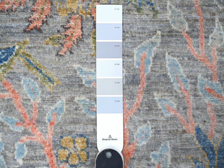 2'6" x 5'10" New Hand Knotted Grey Wool Runner Oriental Rug - MOA10289162