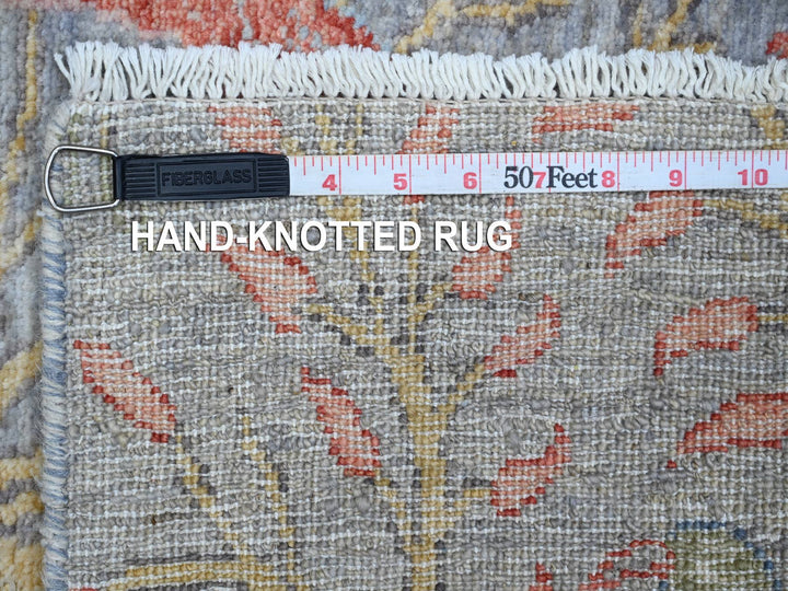 2'6" x 5'10" New Hand Knotted Grey Wool Runner Oriental Rug - MOA10289162