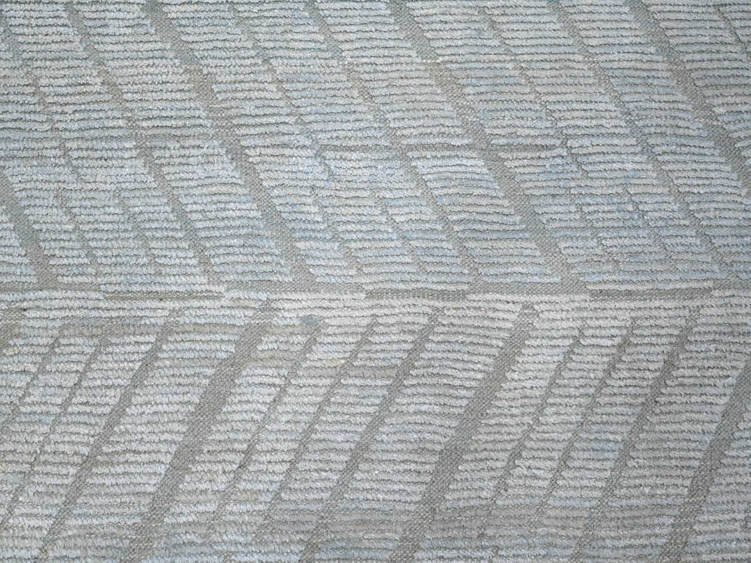 9'11" x 13'11" New Hand Knotted Blue Wool Rectangle Oriental Rug - MOA10289168