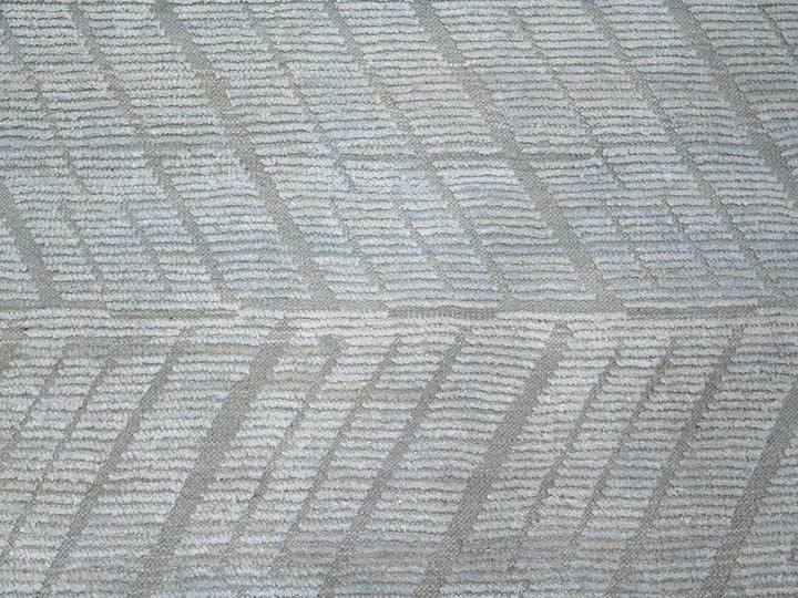 9'11" x 13'11" New Hand Knotted Blue Wool Rectangle Oriental Rug - MOA10289168