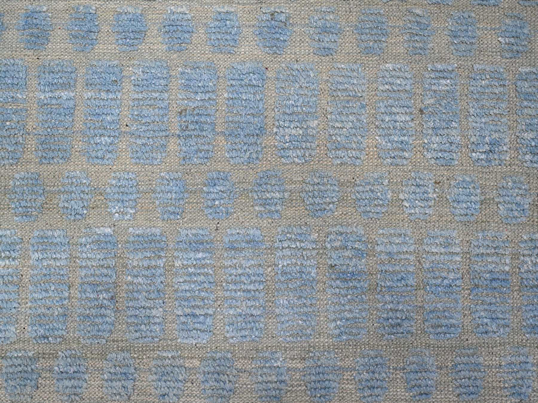 11'9" x 15'1" New Hand Knotted Blue Wool Rectangle Oriental Rug - MOA10289169