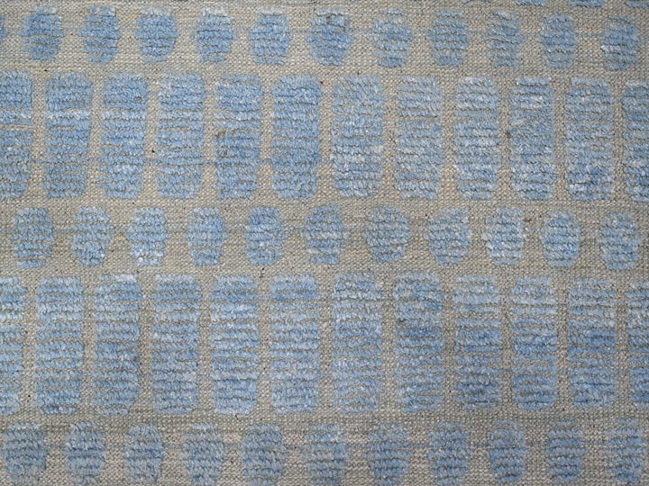 11'9" x 15'1" New Hand Knotted Blue Wool Rectangle Oriental Rug - MOA10289169