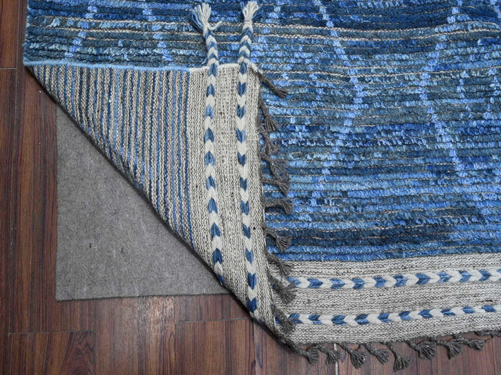 12'0" x 18'5" New Hand Knotted Blue Wool Rectangle Oriental Rug - MOA10289170
