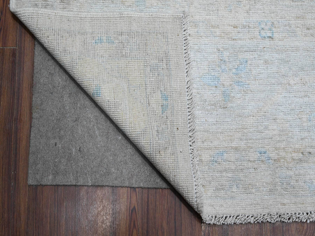 8'11" x 11'8" New Hand Knotted Ivory Wool Rectangle Oriental Rug - MOA10289171