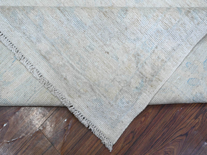 8'11" x 11'8" New Hand Knotted Ivory Wool Rectangle Oriental Rug - MOA10289171