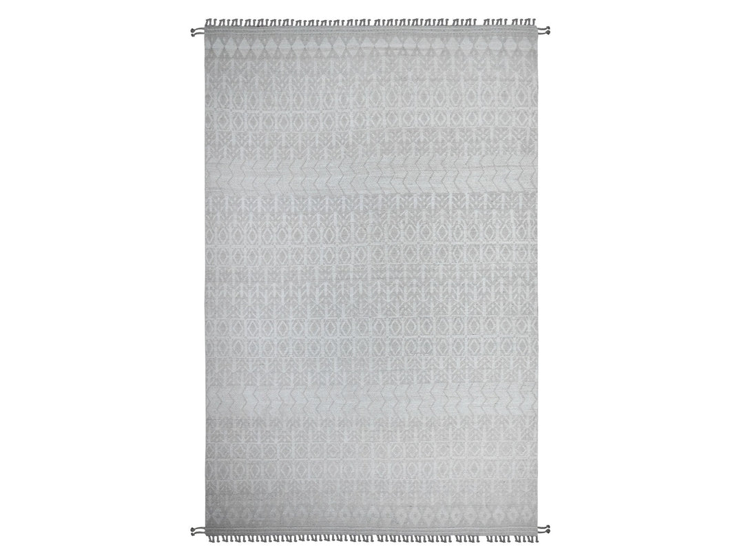 9'9" x 15'4" New Hand Knotted Ivory Wool Rectangle Oriental Rug - MOA10289173