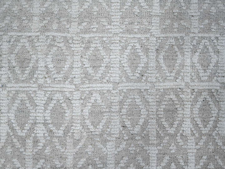 9'9" x 15'4" New Hand Knotted Ivory Wool Rectangle Oriental Rug - MOA10289173