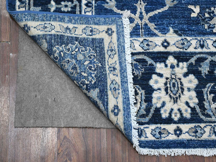 5'11" x 8'10" New Hand Knotted Blue Wool Rectangle Oriental Rug - MOA10289176