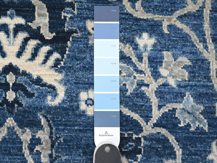 5'11" x 8'10" New Hand Knotted Blue Wool Rectangle Oriental Rug - MOA10289176