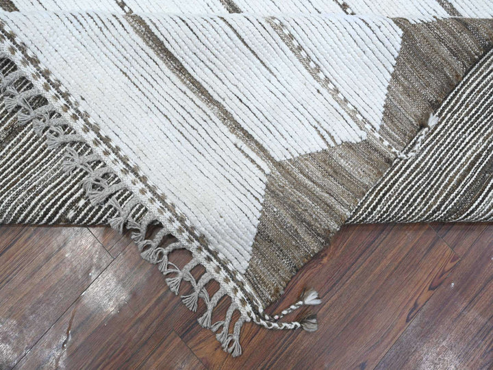 10'0" x 14'5" New Hand Knotted Ivory Wool Rectangle Oriental Rug - MOA10289178