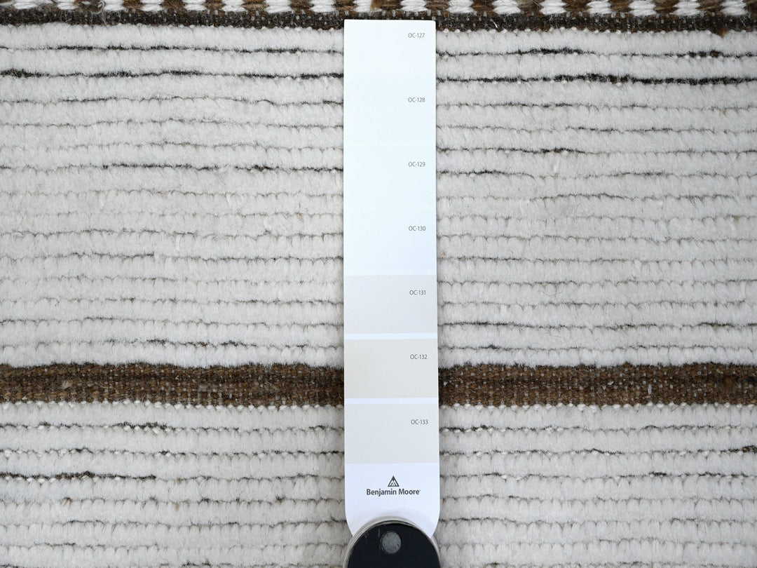 10'0" x 14'5" New Hand Knotted Ivory Wool Rectangle Oriental Rug - MOA10289178