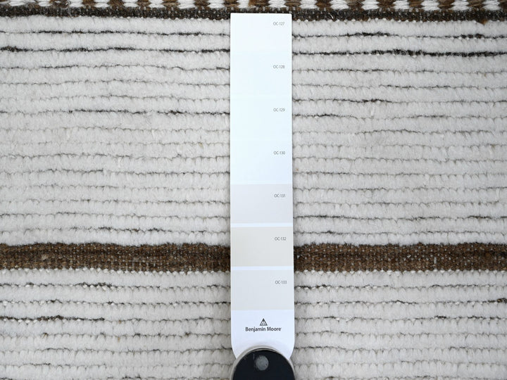 10'0" x 14'5" New Hand Knotted Ivory Wool Rectangle Oriental Rug - MOA10289178